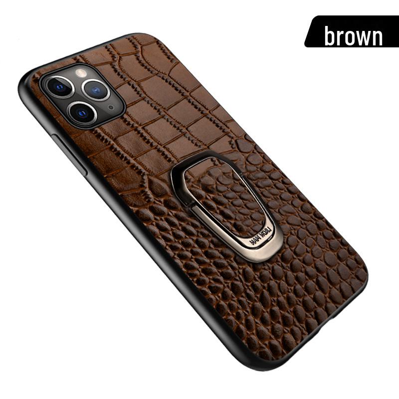 Чехол для мобильного телефона Apple 15 14Pro 12ProMax из коровьей кожи с узором под крокодила, магнитная наклейка-скоба