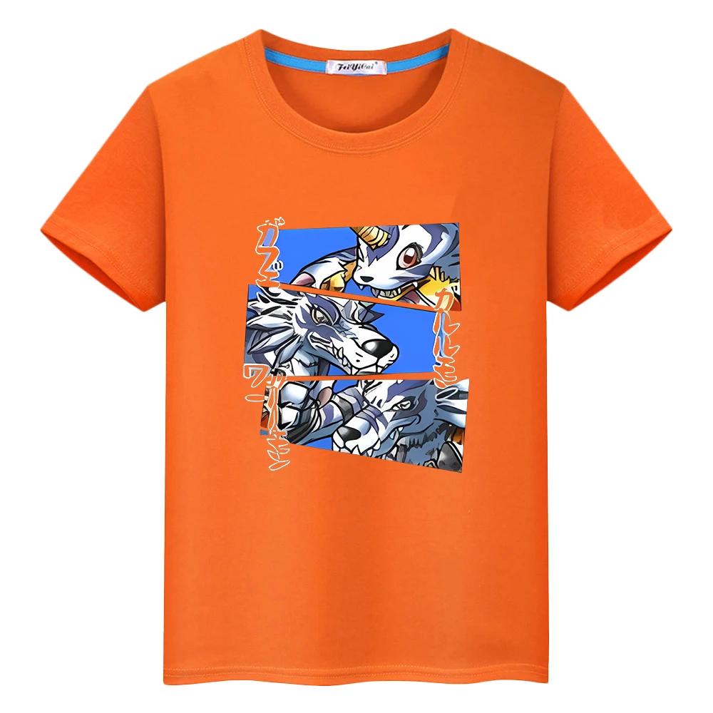 Футболка с принтом Digimon для детей Мультяшная футболка Pride Девочки Мальчики Хлопковая одежда Y2k Kawaii Топы Аниме Футболки с коротким рукавом