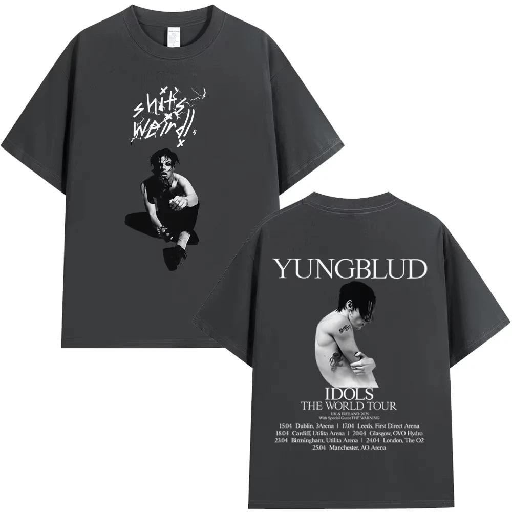 Yungblud IDOLS 2026 World Tour Merch TShirt Unisex HipHop Short Sleeve Casual 100 Cotton Loose Fit Top Women And Men Tshirts