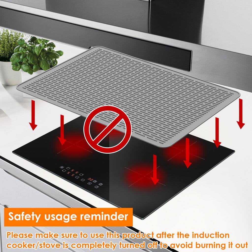 Термохромная силиконовая накладка на варочную панель, очень большая, сворачиваемый протектор для стеклянной варочной панели, для электрической плиты, коврик для кухонной столешницы