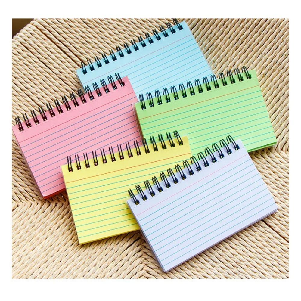 Simple Lined Spiral Notebook With Colorful Pages,Tearable Binding,Office Supplies Journal Diary Stationery Back To School
