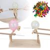 1 Set Balloon Bamboo Man Battle Toy Handmade Wooden Fencing Puppets Balloon Fight Party Game Parent-Child Interaction Balloon Robot Battle Toy