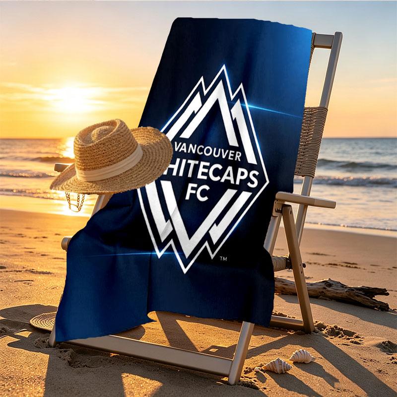 Vancouver Whitecaps FC Print Beach Towel Design, Soft, Lightweight. for Home Bathroom, Spa, Pool, Yoga, Surfing, Camping, Gift for Family, Friend