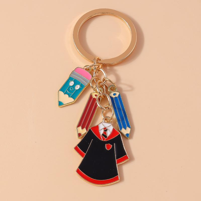 Creative Academic Dress Keychain Pencil keyring for Men Women Handbag Pendant DIY Graduation Ceremony Jewelry Gift