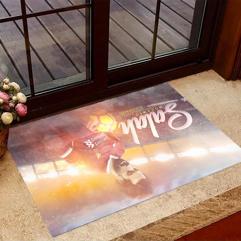Salah's Liverpool Moment Floor Mat Suitable for Game Room Living Rooms Study room Decorate room Anti-slip Rug Anime Office Decor Gift for Festivals