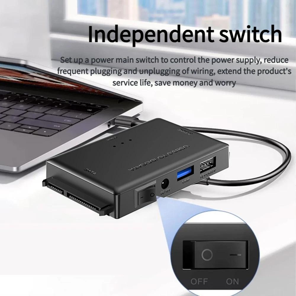Адаптер-конвертер USB 3.0 в SATA IDE для жесткого диска, устройство чтения жесткого диска для 3,5 2,5-дюймового HDD/SSD CD DVD ROM CD-RW 3 в 1 USB IDE SATA адаптер