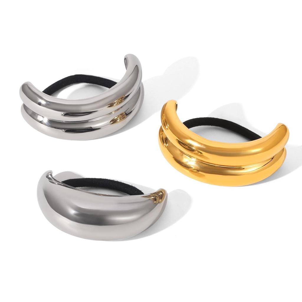 Минималистичная гладкая резинка для волос из нержавеющей стали - Прочная, уникальная, яркая резинка для волос для женщин