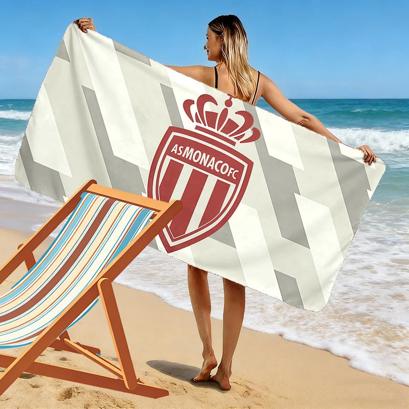 Пляжное полотенце с принтом AS Monaco, Большое мягкое быстросохнущее полотенце для пляжа, кемпинга, плавания