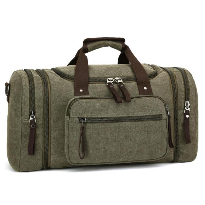 Модная дорожная сумка из выстиранного холста большой вместимости с ремнем через плечо и множеством отделений для бизнеса и отдыха