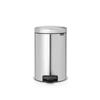 Brabantia 112041, 12 L, Rond, Acier Inoxydable, Plastique, Pédale, 24 Cm