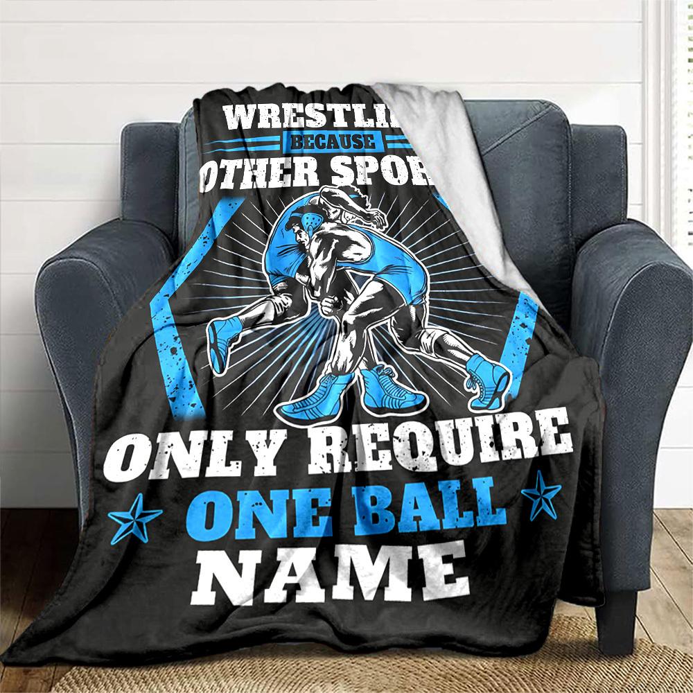 Wrestling Sports Require More Than One Ball Multipurpose Personalized Name Comfortable Texture Throw For Sofa Couch Office Bed Picnics Ideal For All
