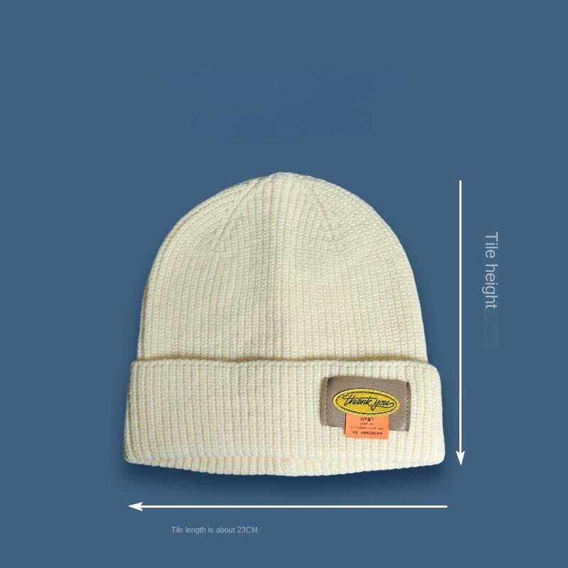 Чисто цветная шерстяная повседневная хип-хоп шапка шапка бини универсальная вязаная шапка мужская и женская индивидуальная модная парная шапка