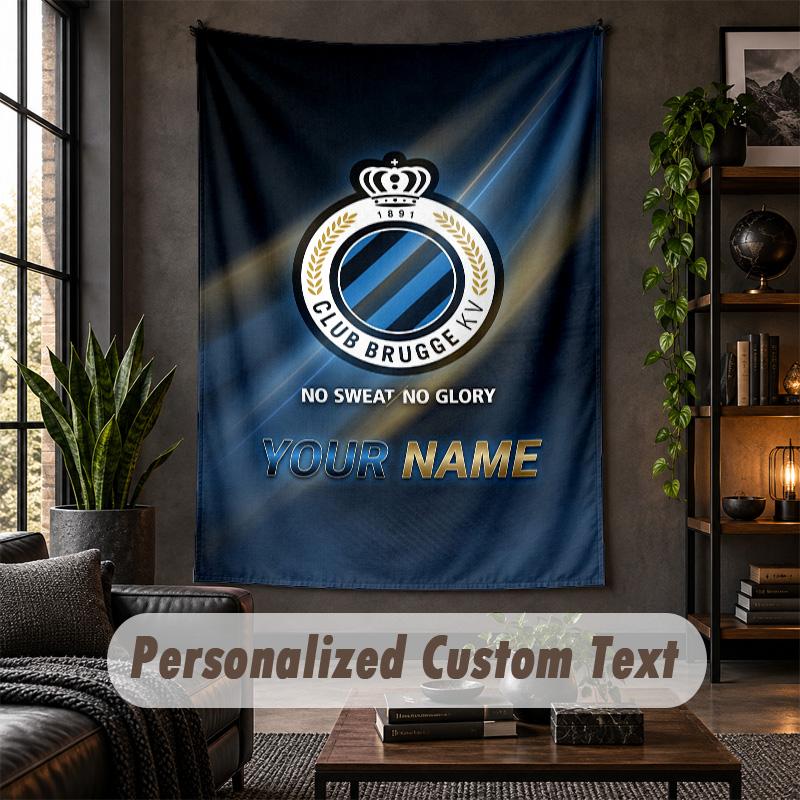 Wall Tapestry Club Brugge FC Print Custom Name Text Wall Hanging Home Decor