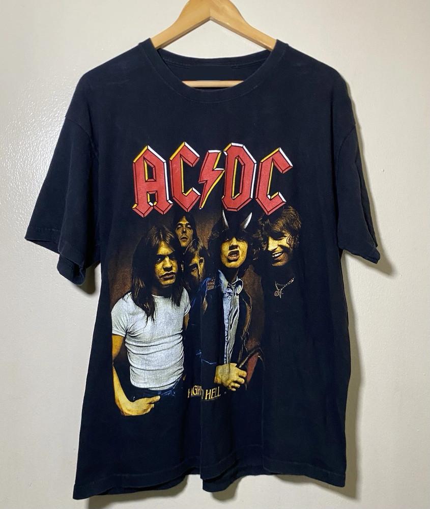 Винтажная футболка с графическим принтом AC/DC Black Rock Band, репринт, размеры S–4XL, унисекс