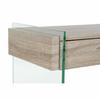 Table D'appoint - Bois MDF - Verre Trempé 12 Mm - Finition Naturelle - Dimensions 120x40x76 Cm