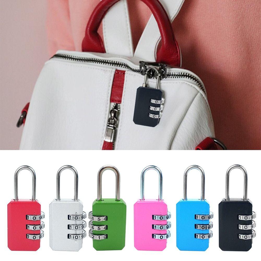 Combination Lock Backpack Zipper Lock 3 Digit Password Lock Dormitory Cabinet Lock Luggage Padlock