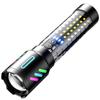 Long-range Rechargeable Flashlight With Built-in Battery, Fluorescent Strip, Red And Blue Flashing, Outdoor Flashlight.