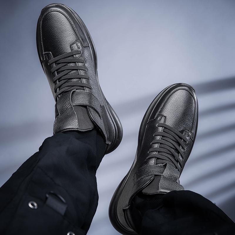 Модные новые мужские кроссовки 2024 года, кожаные спортивные мужские повседневные утолщенные ботинки, износостойкие ботинки для ходьбы на открытом воздухе на осень-зиму
