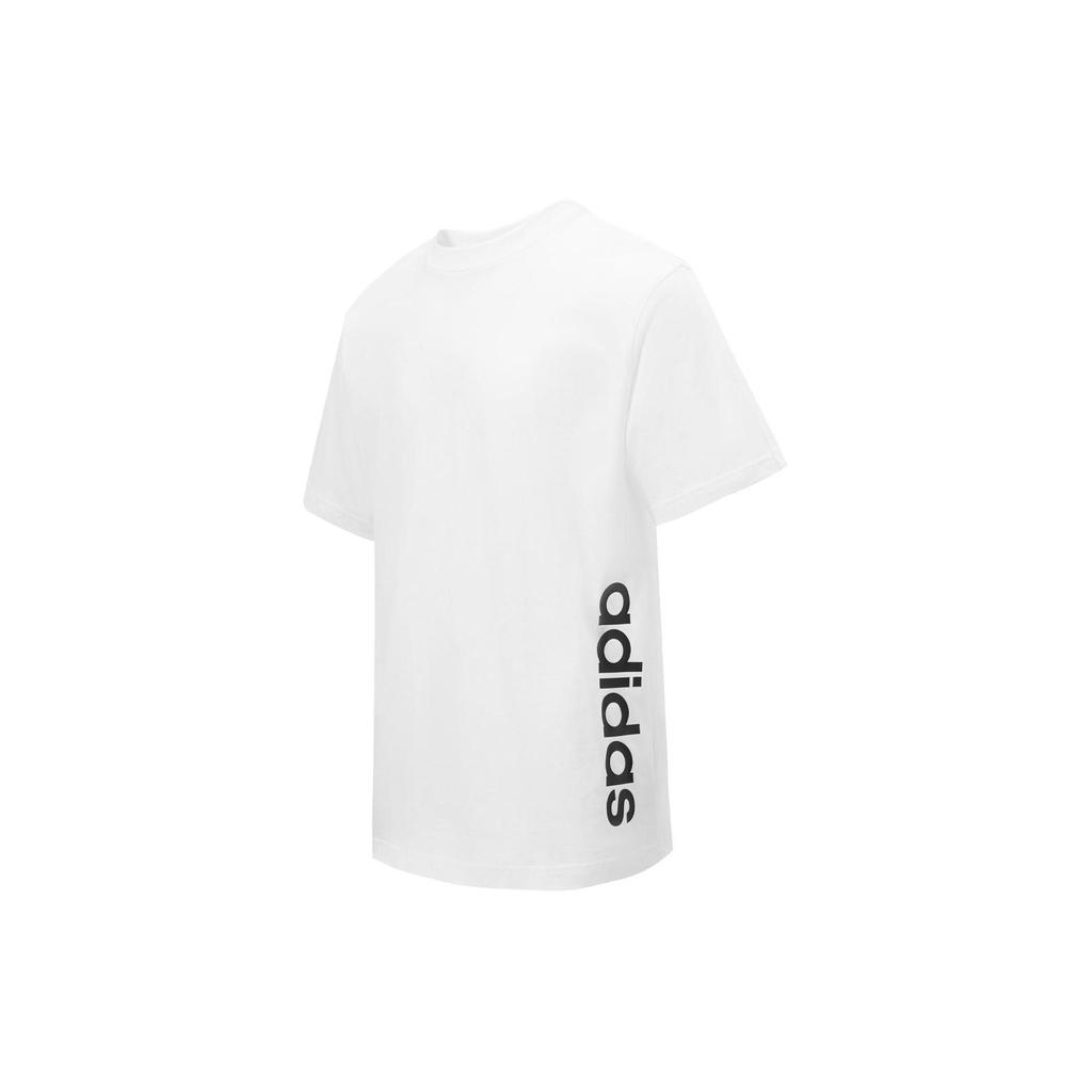 Adidas Letter Round Neck Casual Pullover Sports Short Sleeve T-Shirt Unisex T-Shirts White JJ0617
