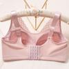 Women's Large Size Bras Ultra-thin Lace Underwireless Bras Breathable Gathered Adjustment Large Cup Bras