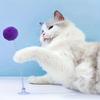 1 шт. Интерактивная игрушка для кошек с плюшевым мячиком - Металлическая пружинная дразнилка, основа на присоске, красочная и не требующая батареек, стимулирует охотничьи инстинкты