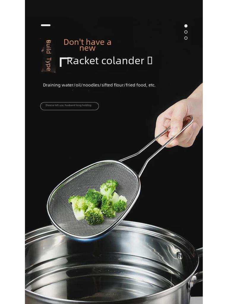 Большая японская ложка-дуршлаг из нержавеющей стали для лапши, пельменей и хот-пота