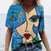3D Digital Printed Short Sleeved Top for Women Fashionable  Casual Street Women V-neck T-shirt T-Shirts (women’s)