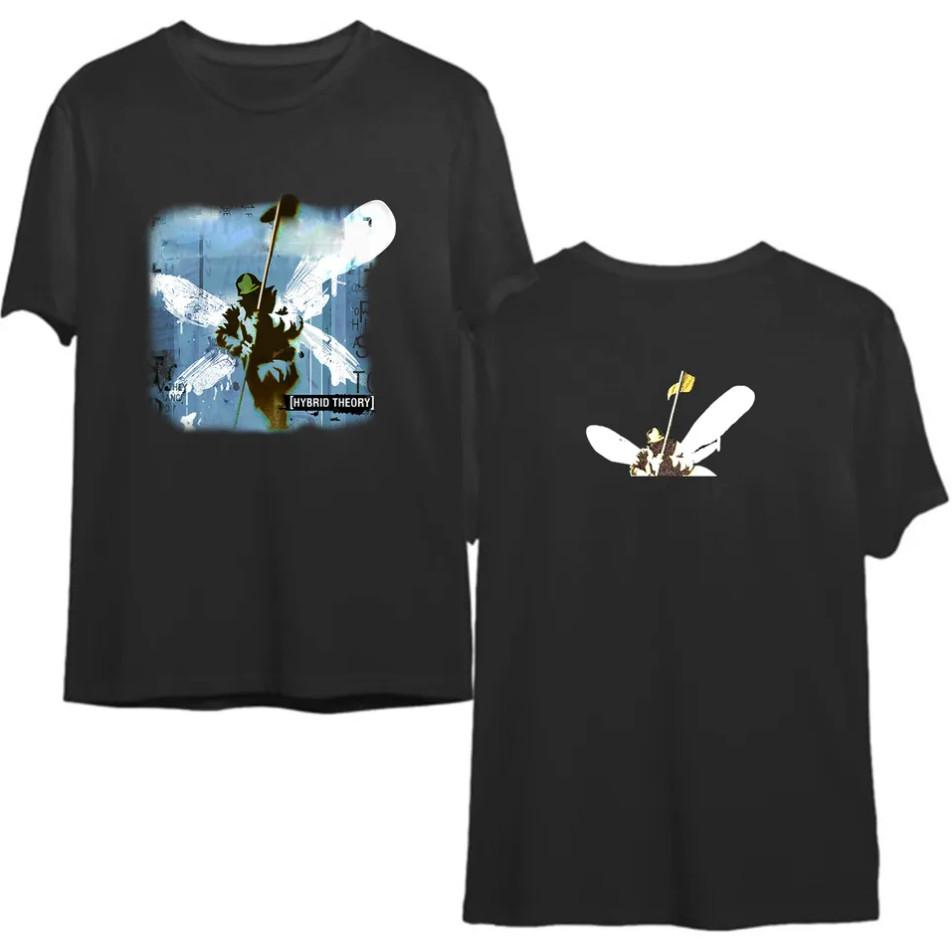 Футболка Linkin Park 2000 Hybrid Theory, футболка с символикой ню-метал группы Y2K, Честер Беннингтон