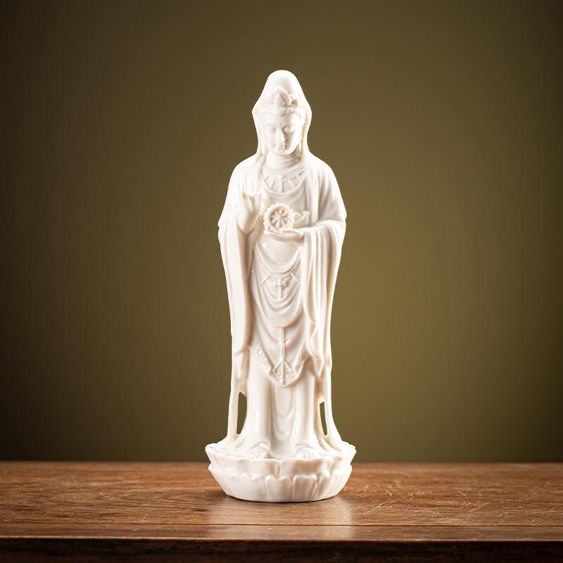 Guanyin Bodhisattva Buddha Statues Ceramic statues Lamp Circle For Living Room Incense Porch Home Decor Custom Feng Shui Statue