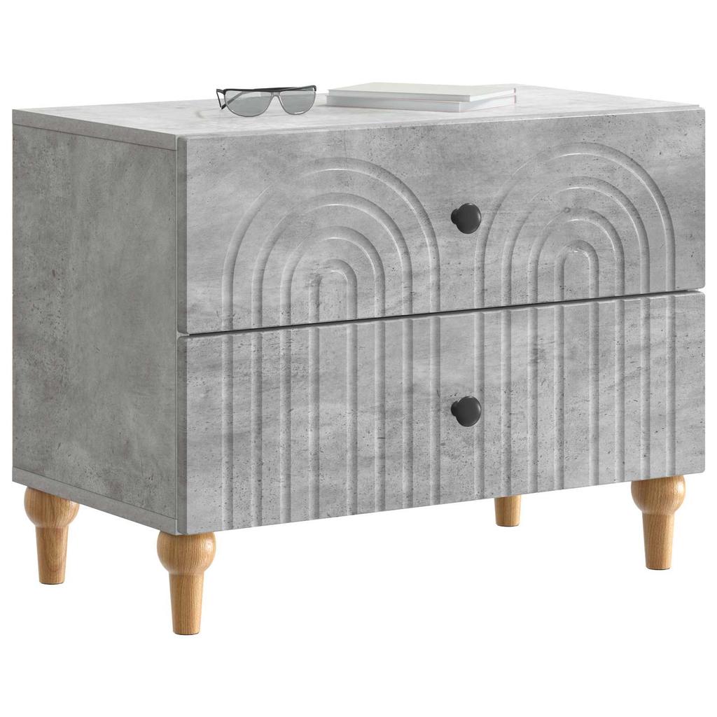 Nightstand Concrete Grey 62 x 34.5 x 48 cm Particleboard
