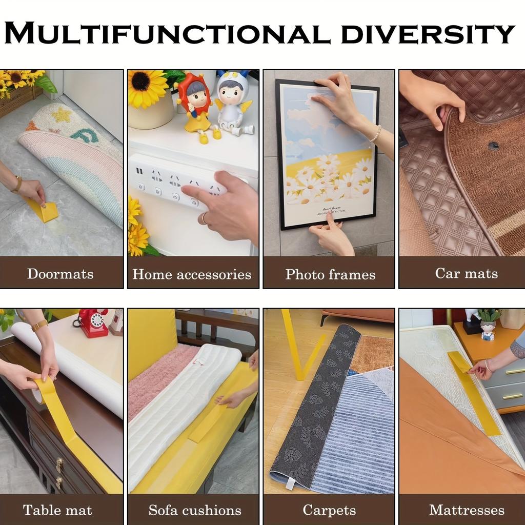 Heavy-Duty Double-Sided Tape,=Super Strong Adhesive With Fiberglass Mesh For Walls & Glass, Waterproof Transparent Mounting Tape KTY