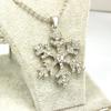Frozen Snowflake Pendant Necklace With Crystal Finish For Travel Holiday And