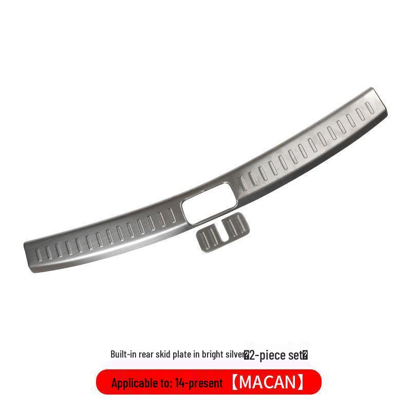 Stainless Steel Trunk Sill Strips for Porsche Macan & Cayenne Rear Bumper Interior Mods