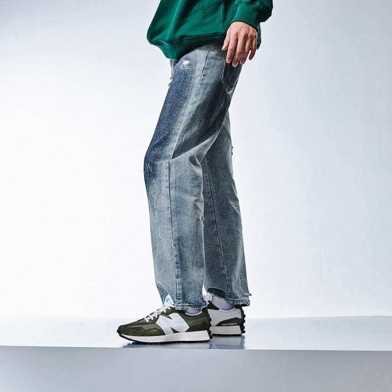 New Balance 327 Хаки Белые Кроссовки U327LE