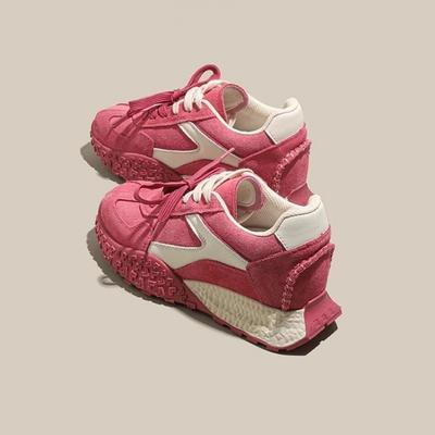 Клубничный порошок увеличение внутренней высоты немецкие тренировочные туфли женские 2025 весна и осень новые ретро платформа универсальные повседневные спортивные Forrest Gu