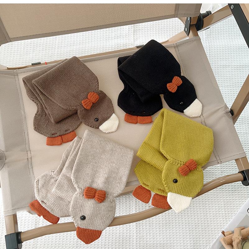 Корейский детский шарф, милый детский шарф с изображением животных, шарфы для мальчиков и девочек, осенне-зимний теплый вязаный шарф, модные детские аксессуары