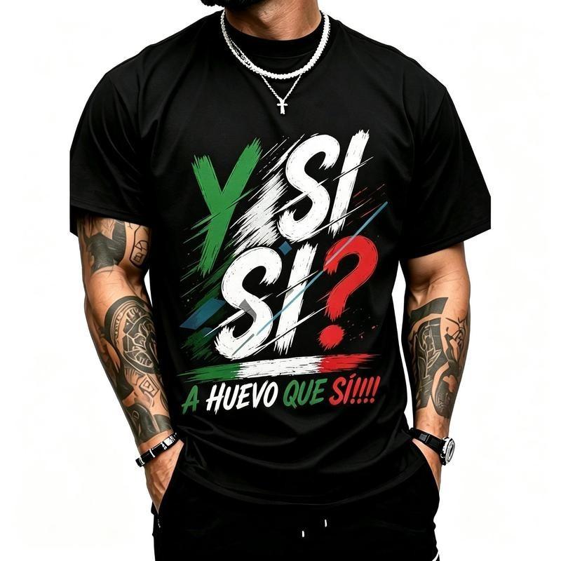 Mexico Spirit Cotton T-shirt Featuring Bold Graphic Print in Mexican Flag Colors