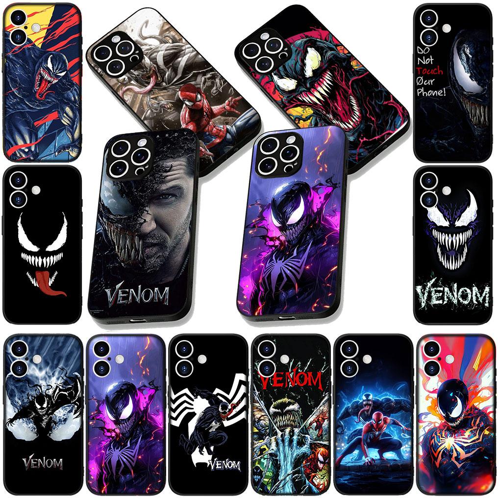 Soft Phone Cover for Apple iPhone 17 16 14 15 Pro Max Plus 15+ 16E XR ProMax Air Case Venom Superheroes Marvels Casing