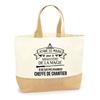 Sac Jute cheffe d'atelier Ministère de la Magie Femme Anniversaire | Cabas de Plage Courses Coton et Toile de Jute Idée Cadeau Femme