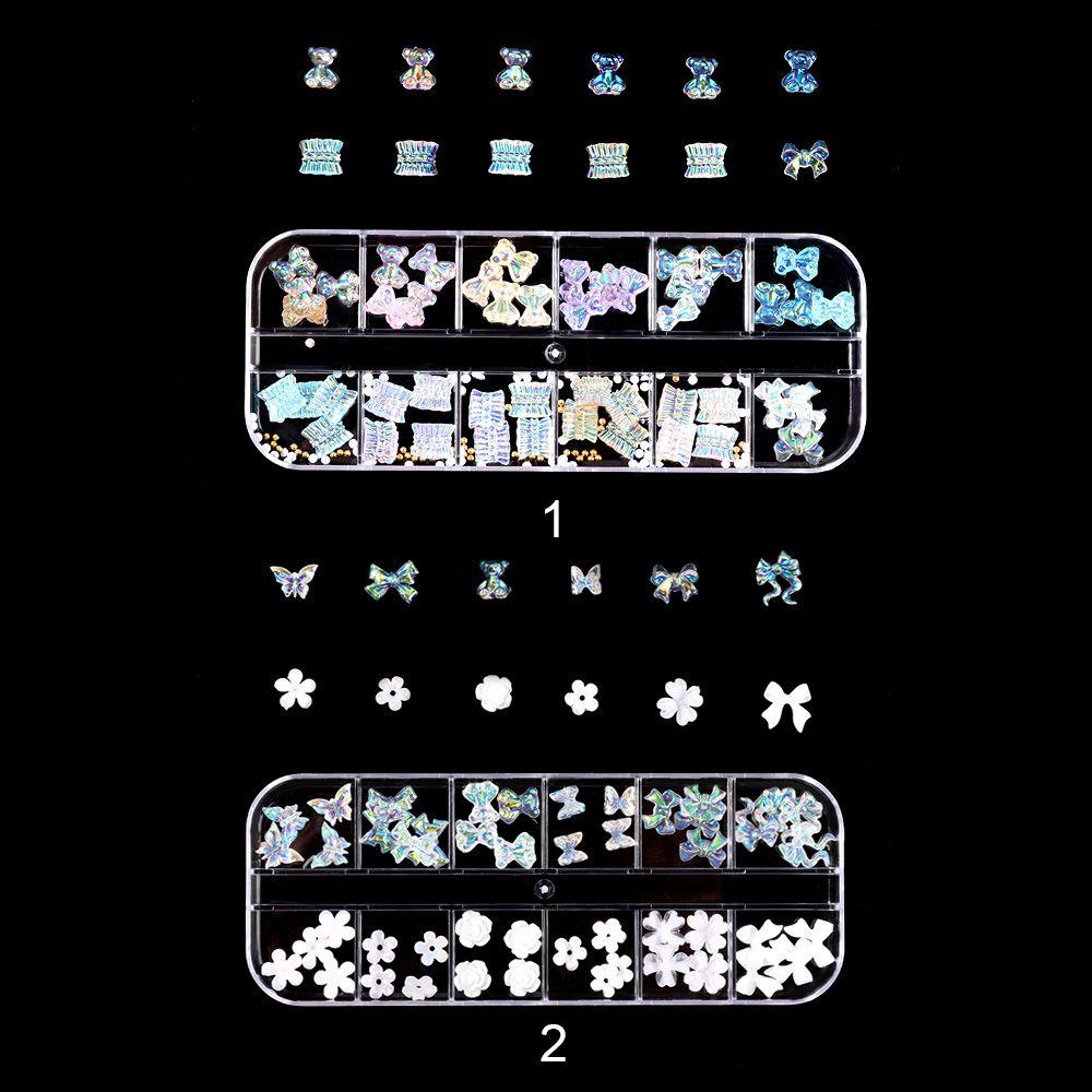 Набор страз для нейл-арта Шармы Белый цветок Шармы для нейл-арта Разноформенные Форма желейного мишки
