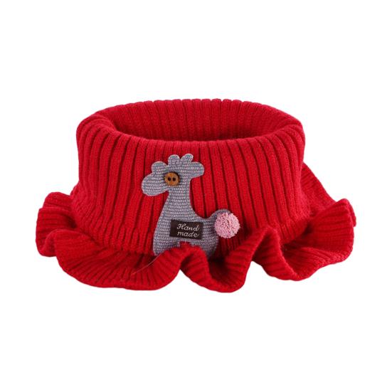 Детский теплый шарф с рисунком из мультфильмов, вязаный зимний шарф с оборками, утолщенный, для мальчиков