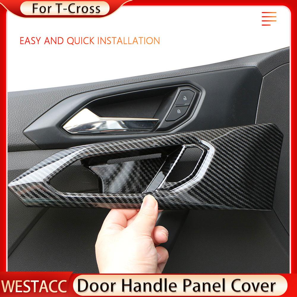 4 шт., подлокотник двери автомобиля, панель, наклейка, накладка для Volkswagen VW T-Cross Tcross 2018 2022 2023