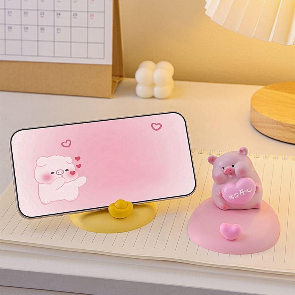 Прекрасная мультяшная подставка для телефона в виде свиньи, креативная милая подставка для телефона в виде свиньи, кронштейн для мобильного телефона, украшение для автомобиля