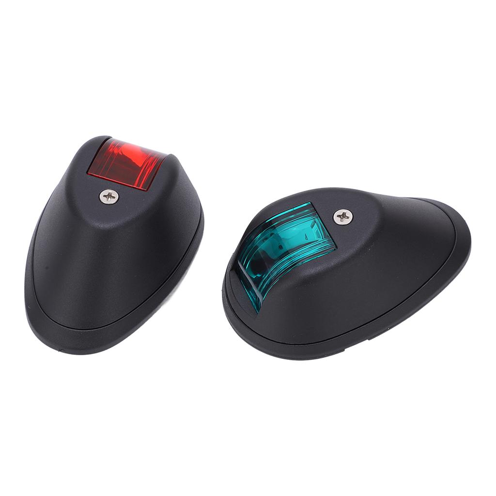 1Pair Yacht Signal Light 3W Boat Navigation Lights Marine Bow Lamps Red Green Light for Sailing DC12V‑24VBlack