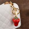 Ornaments Strawberry Keychain 3D Crafts Car Keyring Crystal Strawberry Pendant  Lady/Women