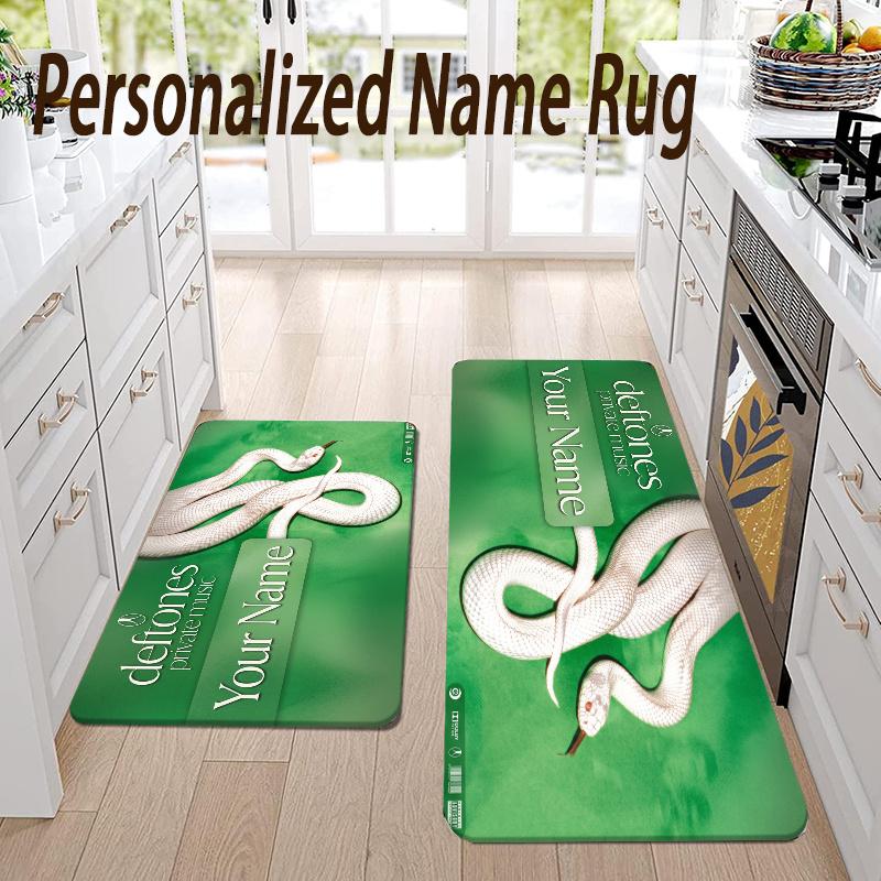 Custom Name Deftones Flannel Area Rug Kitchen Floor Mat Personalized Home Decoration