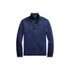 Polo Solid Color Mock Neck Half Zip Pullover Long Sleeve Sweatshirt Men Sweatshirt Blue 710877001-004