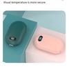 Double-sided heating with two temperature settings, this pocket hand warmer can be recharged