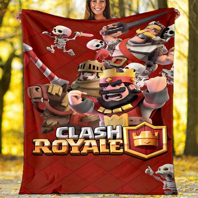 Clash Royale printed throw blanket—lightweight,soft,warm;versatile blanket for all seasons—perfect as &air-conditioning throw,nap blanket