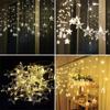 96 LED Star String Curtain Window Light LED Christmas String Lights For Christmas Wedding Party Decor